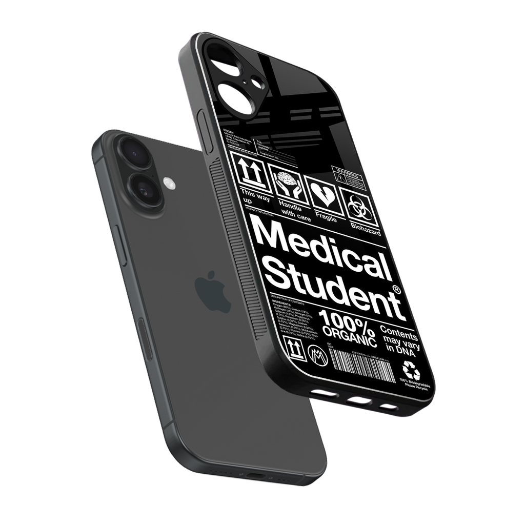 medical student back phone cover | glass case for iphone 16 plus