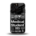 medical student back phone cover | glass case for iphone 16 pro max