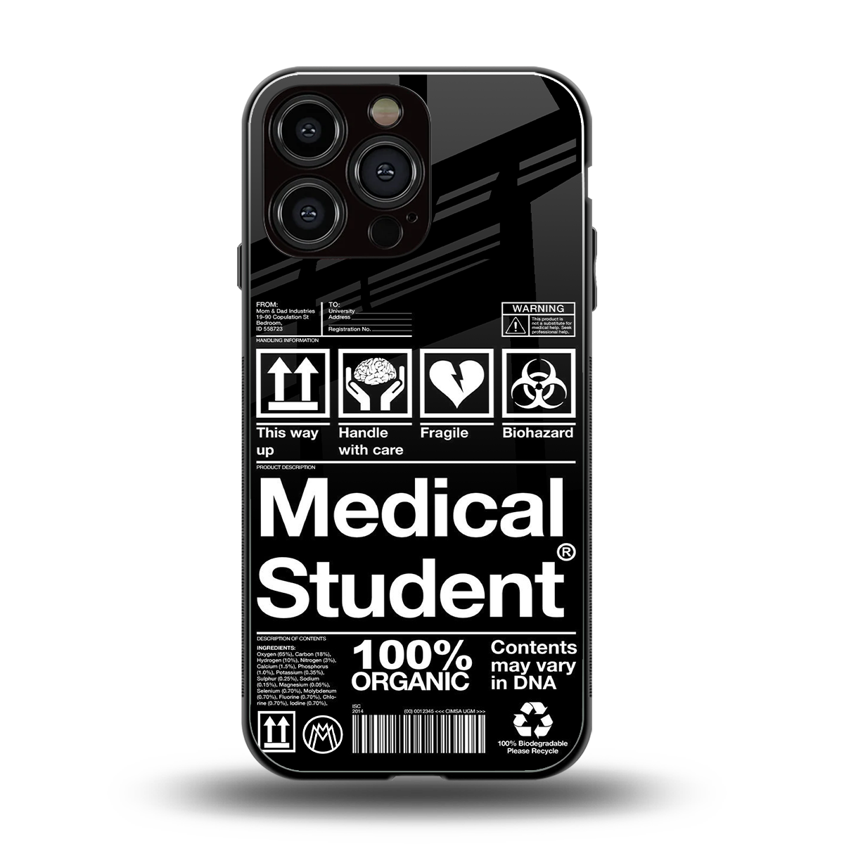 medical student back phone cover | glass case for iphone 16 pro max