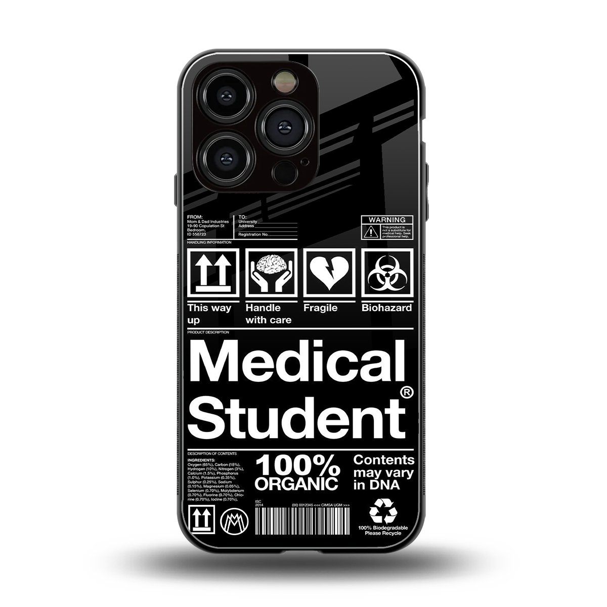 medical student back phone cover | glass case for iphone 16 pro