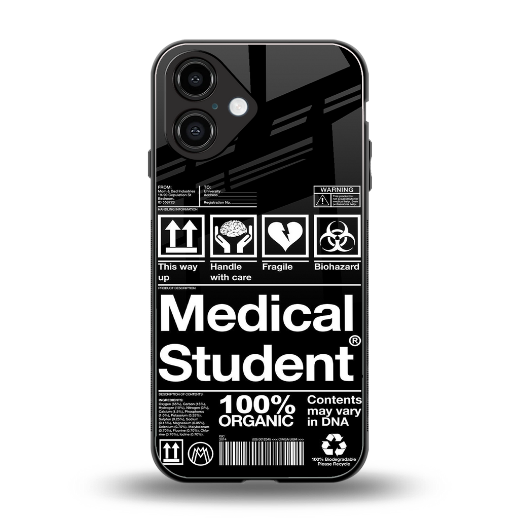 medical student back phone cover | glass case for iphone 16