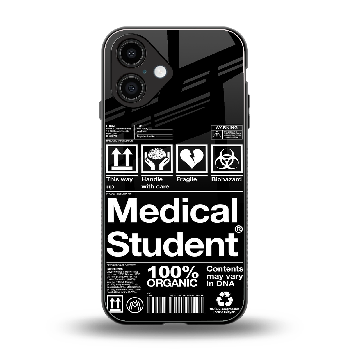 medical student back phone cover | glass case for iphone 16