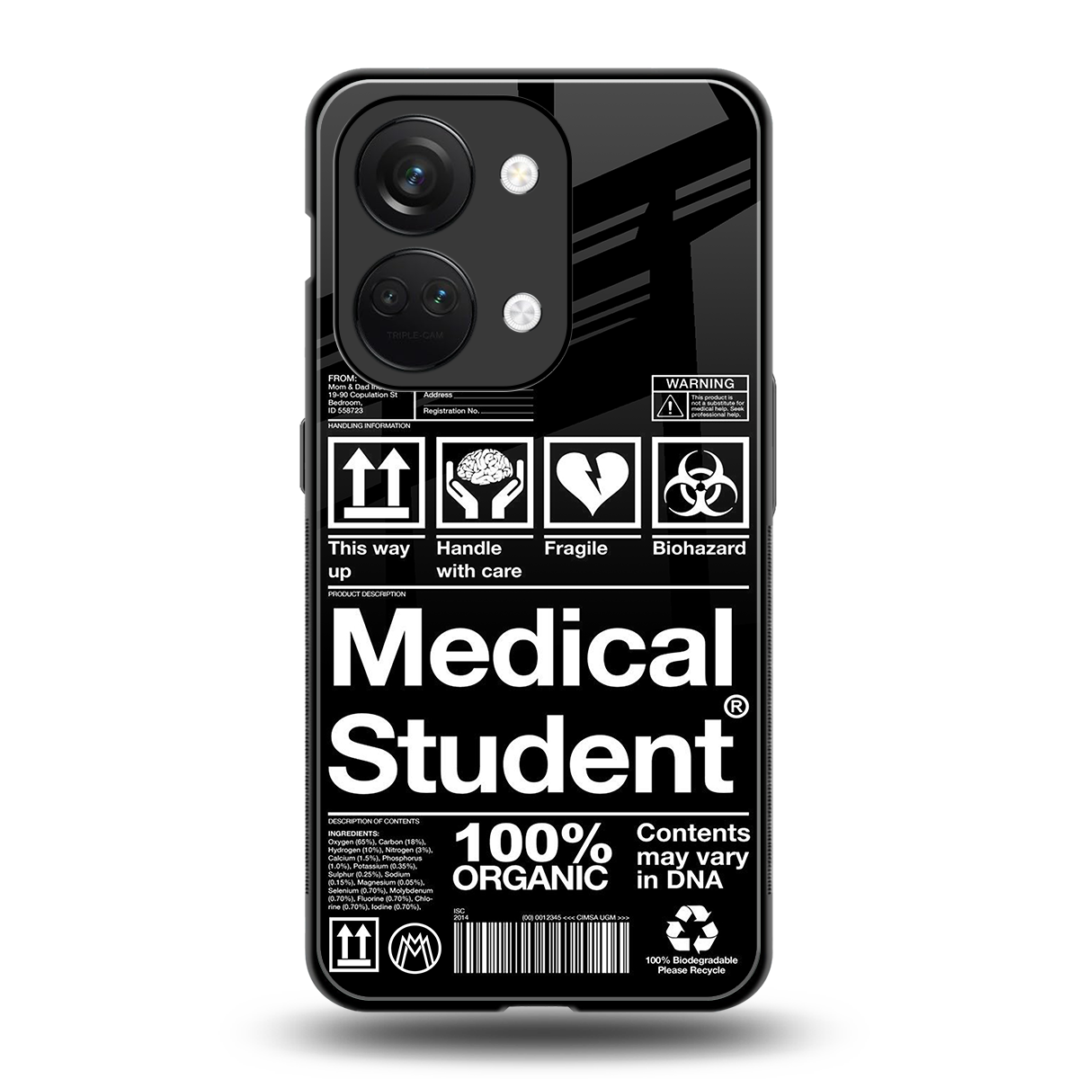 medical student back phone cover | glass case for oneplus nord 3