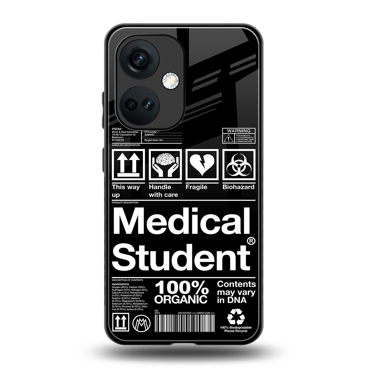 medical student back phone cover | glass case for oneplus nord ce 3