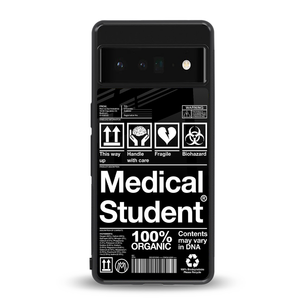 medical student back phone cover | glass case for google pixel 6 pro