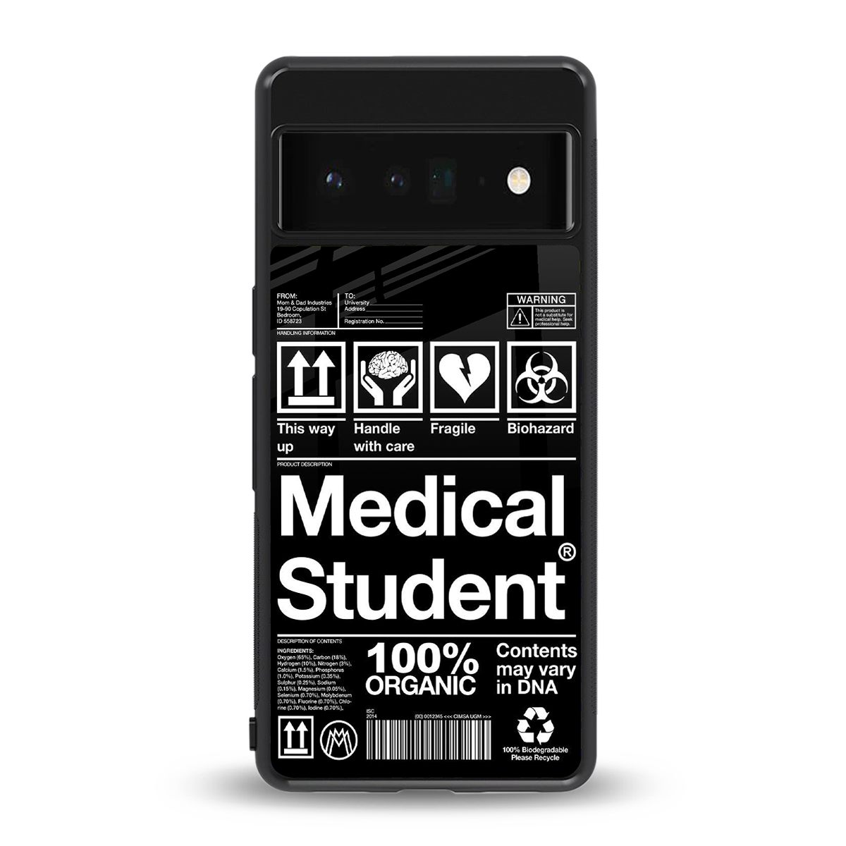 medical student back phone cover | glass case for google pixel 6 pro