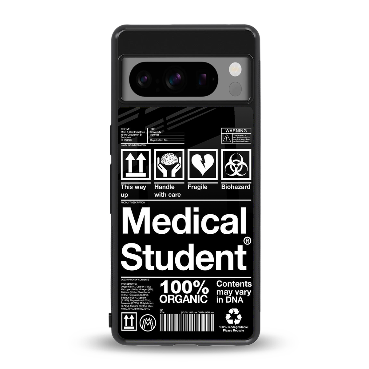 medical student back phone cover | glass case for google pixel 8 pro