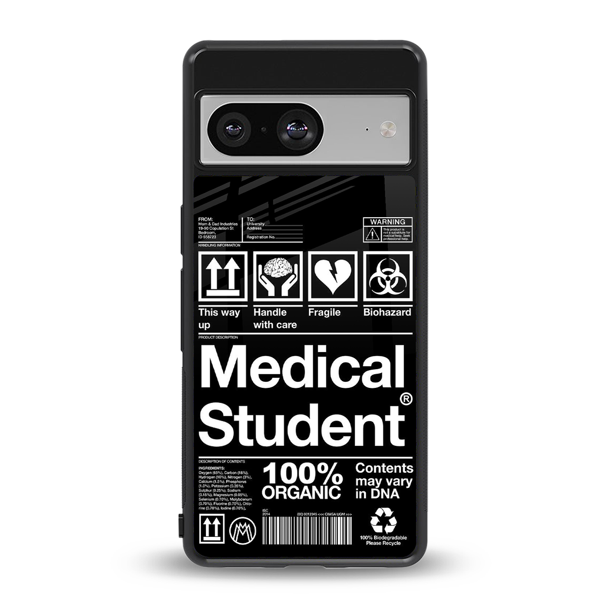 medical student back phone cover | glass case for Google Pixel 8
