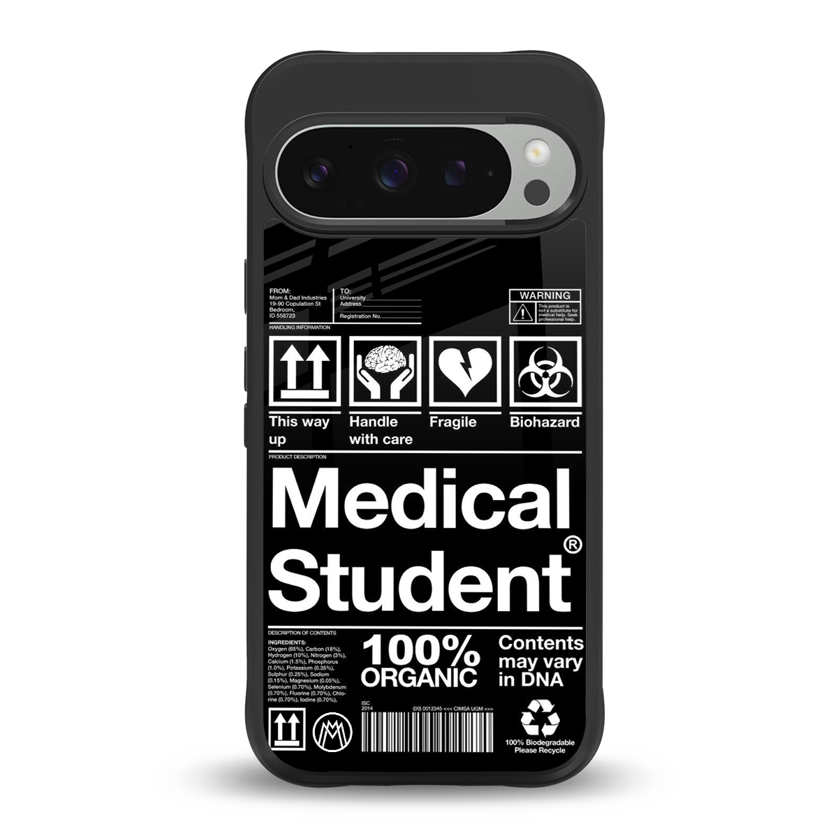 medical student back phone cover | glass case for google pixel 9 pro xl