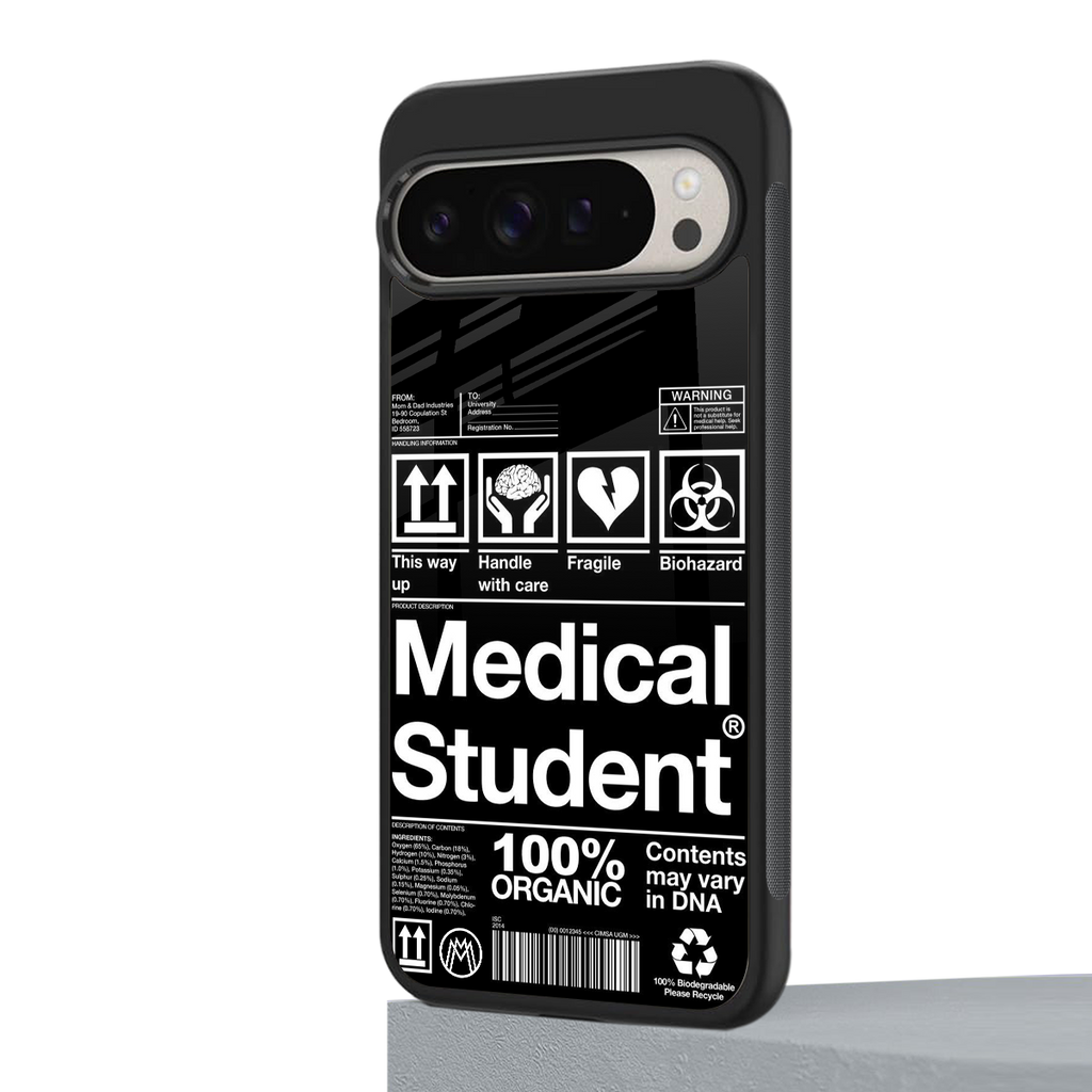 medical student back phone cover | glass case for google pixel 9 pro xl