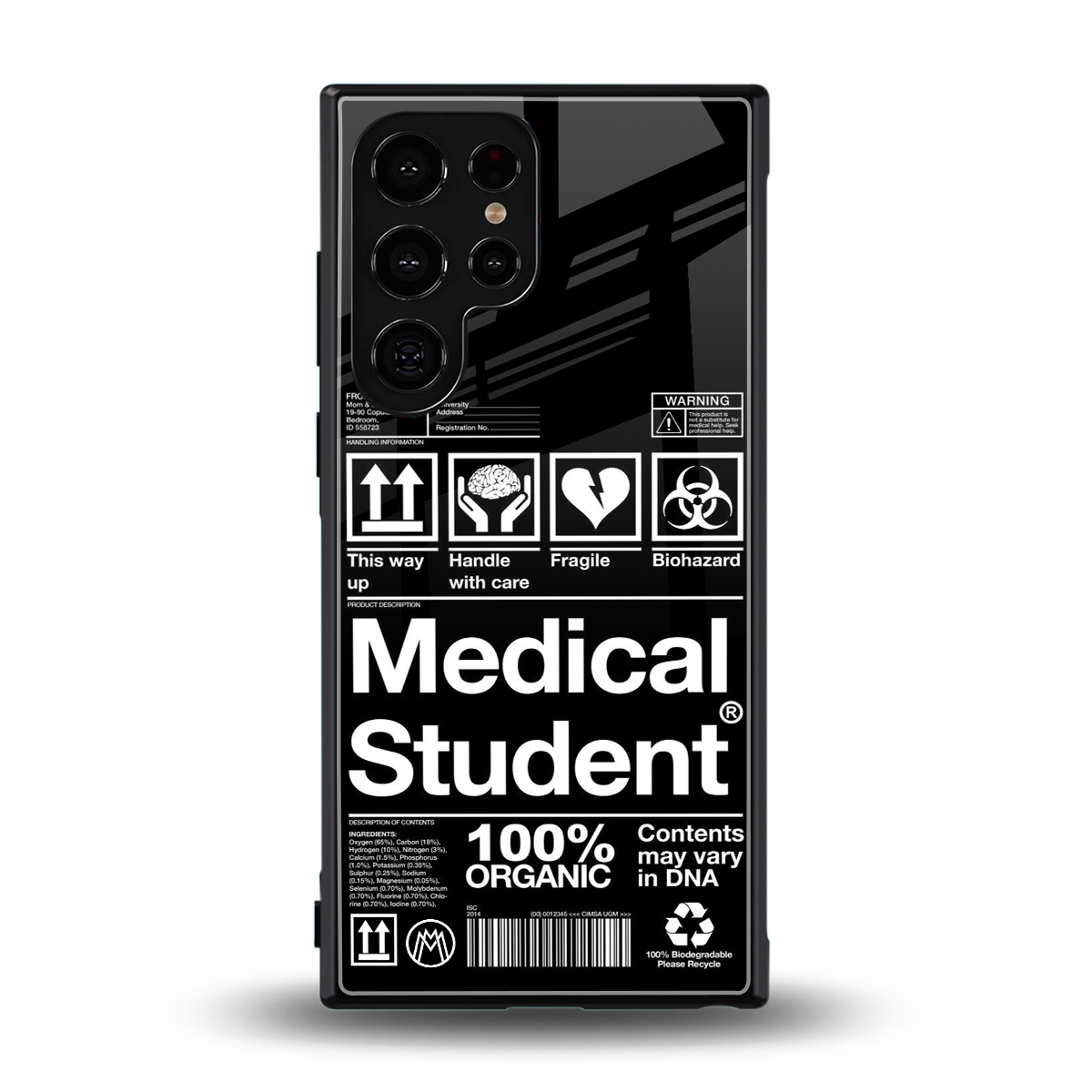 medical student back phone cover | glass case for samsung galaxy s23 ultra