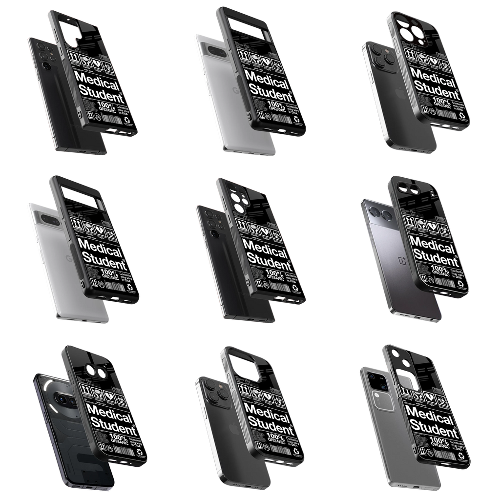 Durable Glass Back Mobile Case for iPhone, Samsung, OnePlus, Google Pixel, Redmi, Vivo, Oppo