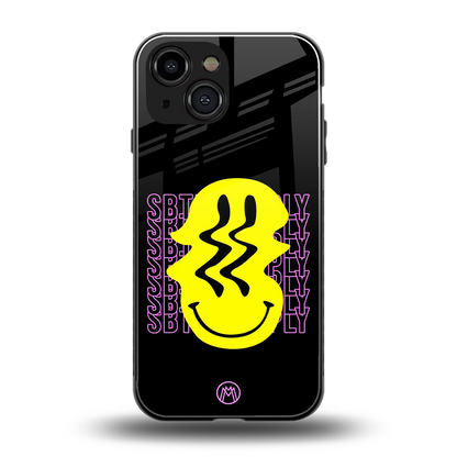 melt smile back phone cover | glass case for iphone 13 mini