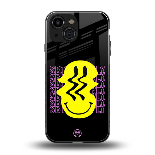 melt smile back phone cover | glass case for iphone 13 mini
