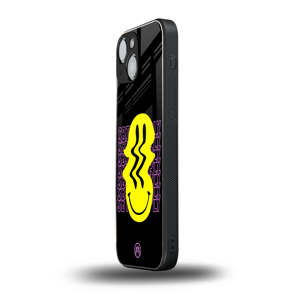 melt smile back phone cover | glass case for iphone 13 mini