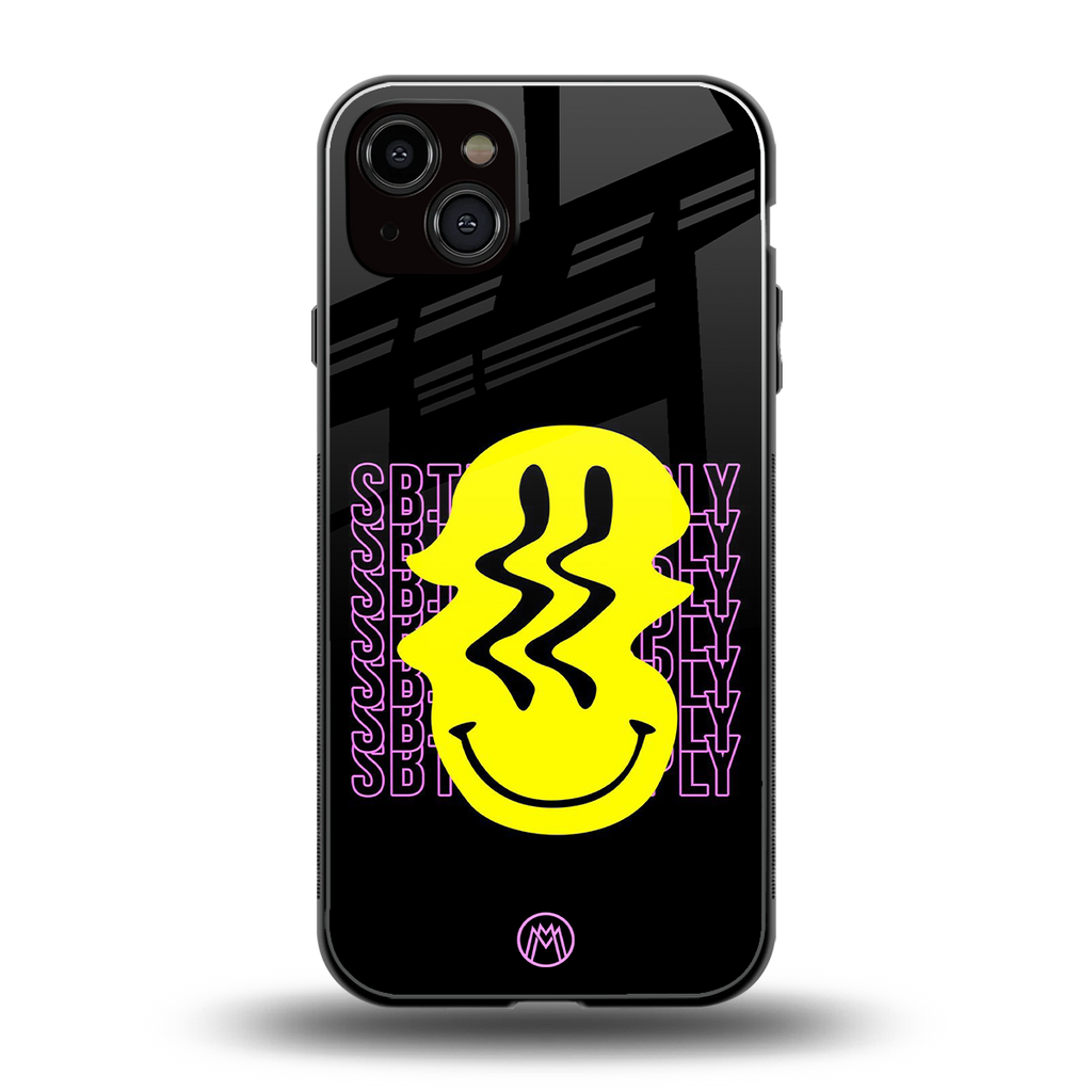 melt smile back phone cover | glass case for iphone 15 plus
