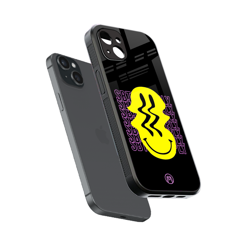 melt smile back phone cover | glass case for iphone 15 plus