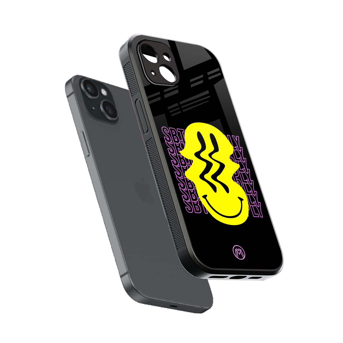 melt smile back phone cover | glass case for iphone 15 plus