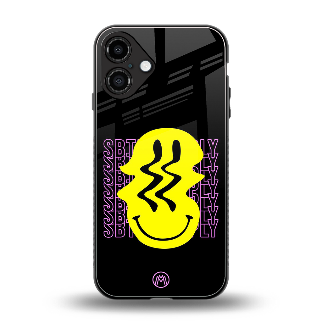 melt smile back phone cover | glass case for iphone 16 plus