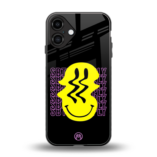 melt smile back phone cover | glass case for iphone 16 plus