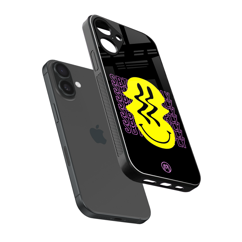 melt smile back phone cover | glass case for iphone 16 plus