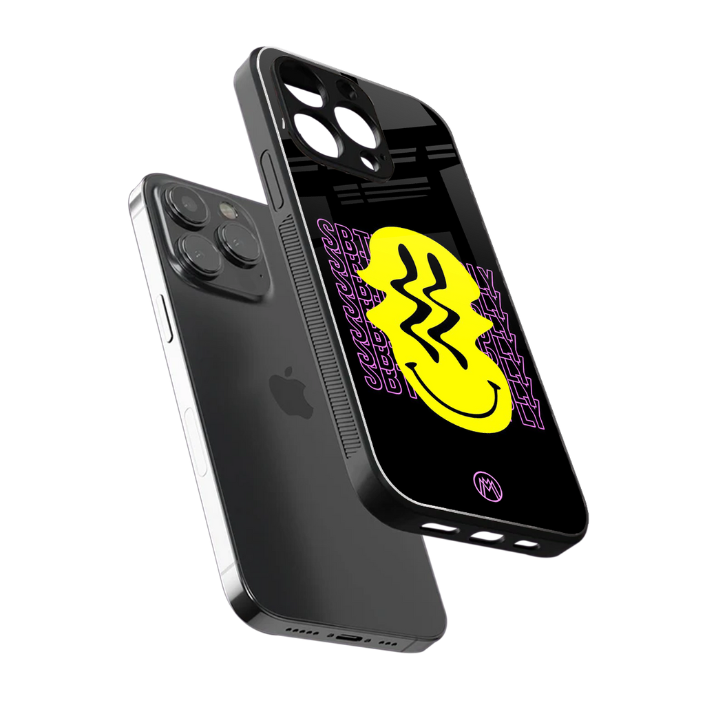 melt smile back phone cover | glass case for iphone 16 pro max