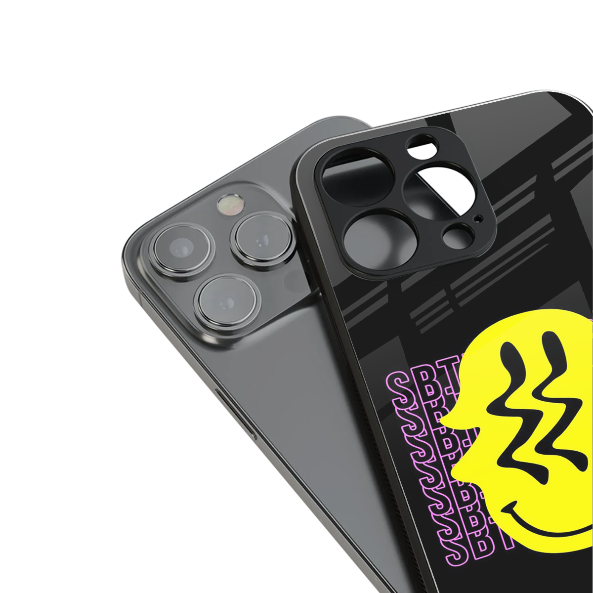 melt smile back phone cover | glass case for iphone 13 pro max
