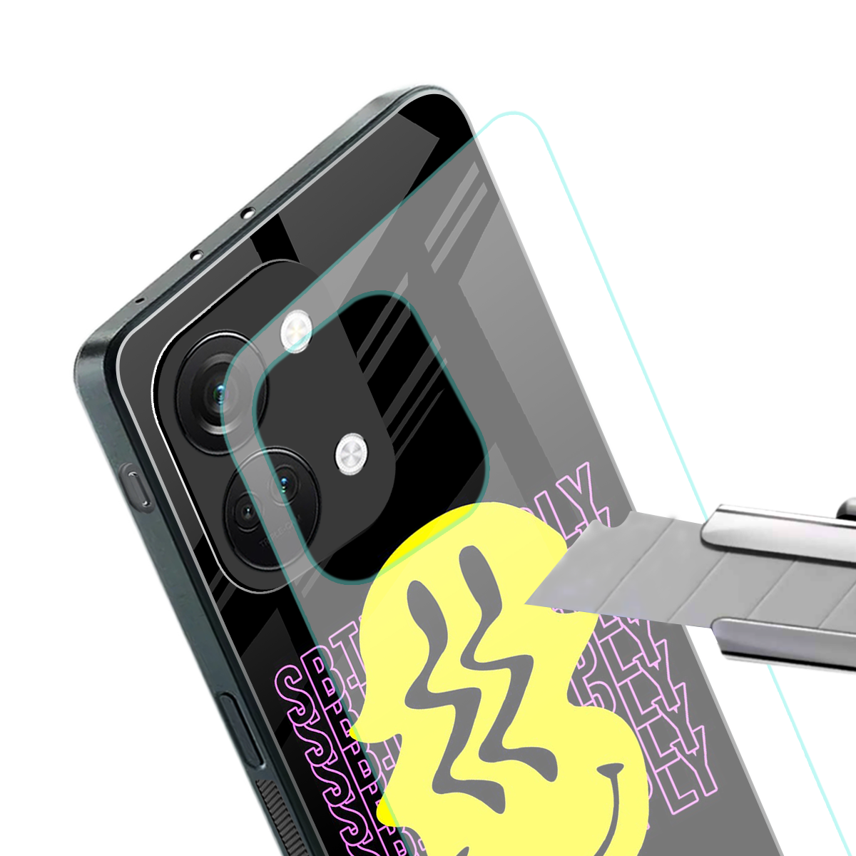 melt smile back phone cover | glass case for oneplus nord 3