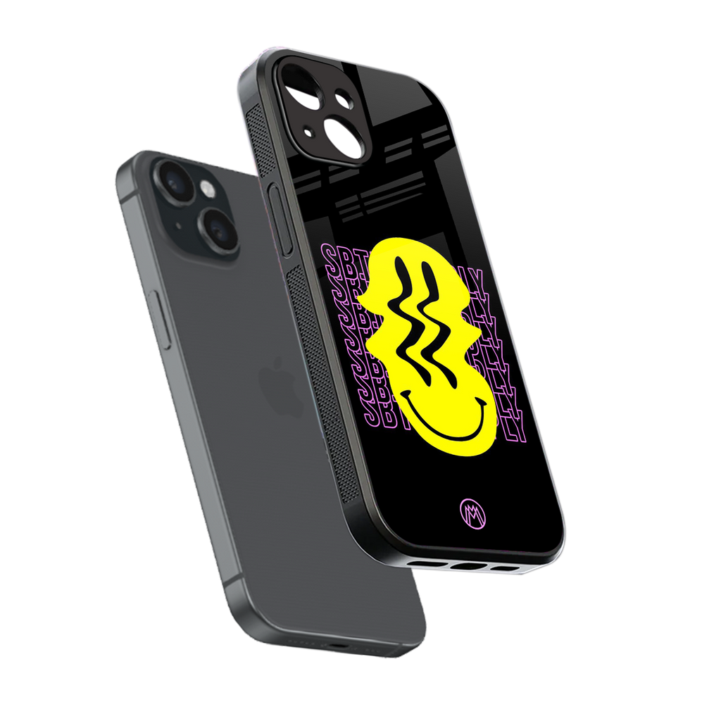 melt smile back phone cover | glass case for iphone 15