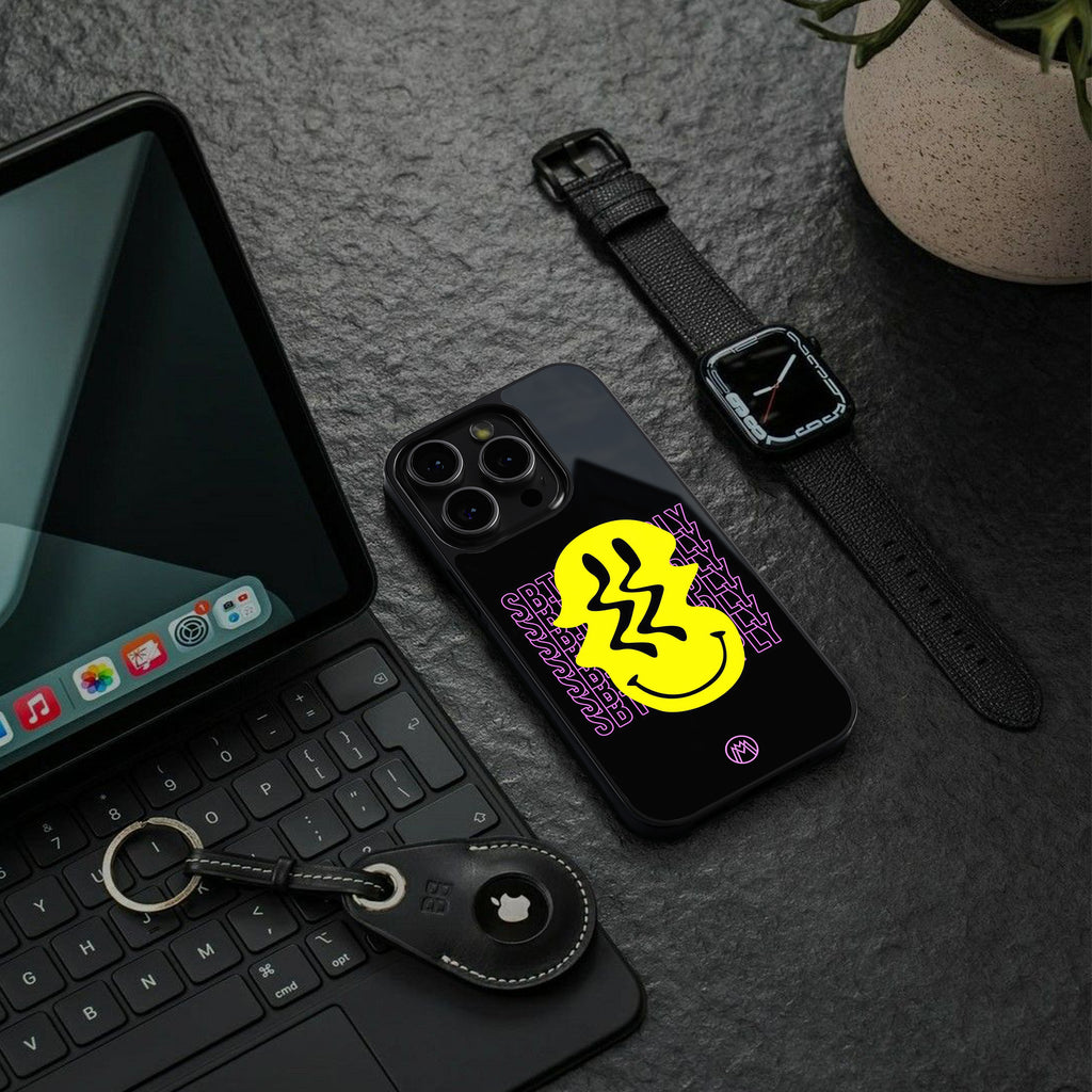 melt smile back phone cover | glass case for iphone 15 pro