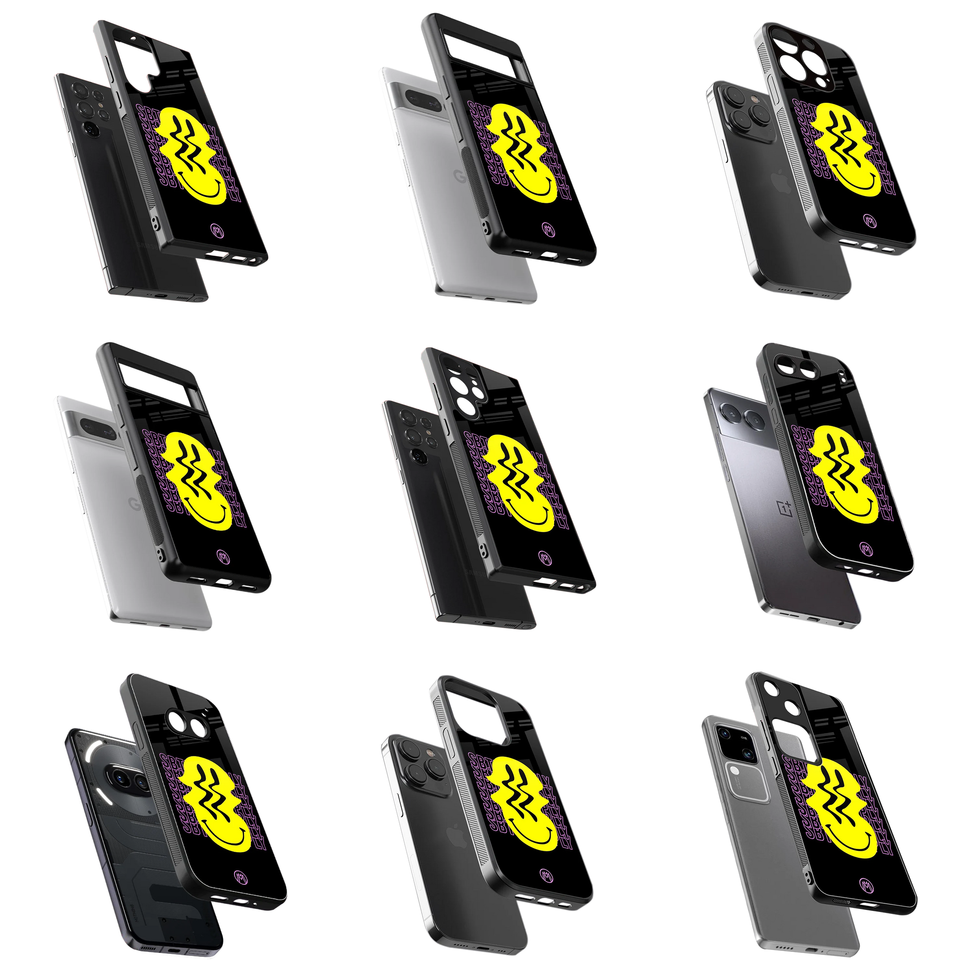 Durable Glass Back Mobile Case for iPhone, Samsung, OnePlus, Google Pixel, Redmi, Vivo, Oppo
