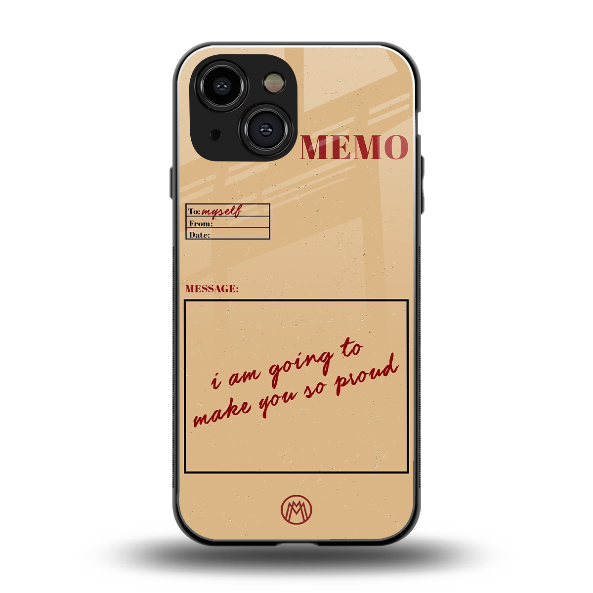memo back phone cover | glass case for iphone 13 mini
