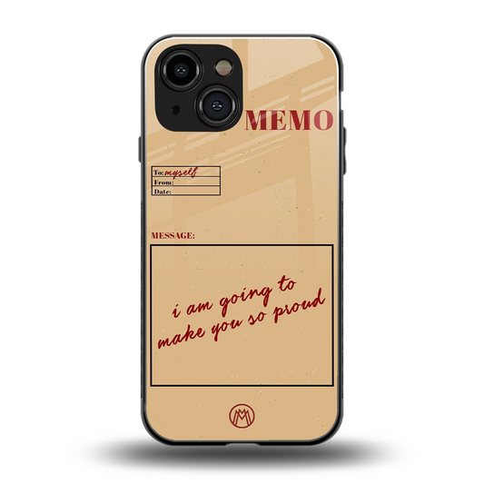 memo back phone cover | glass case for iphone 13 mini