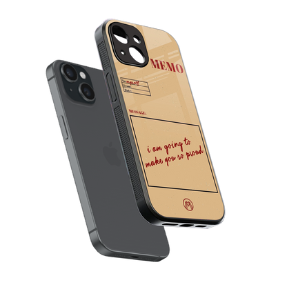 memo back phone cover | glass case for iphone 13 mini