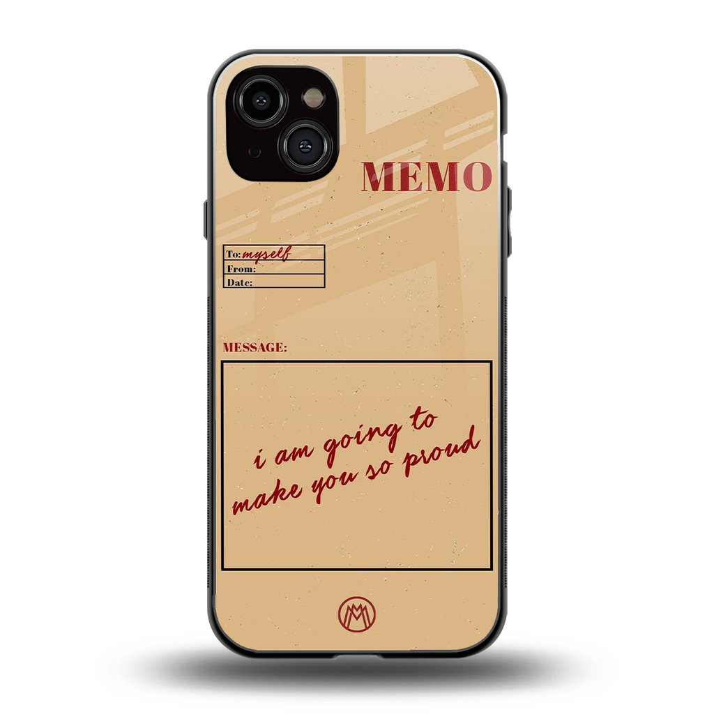 memo back phone cover | glass case for iphone 14 plus
