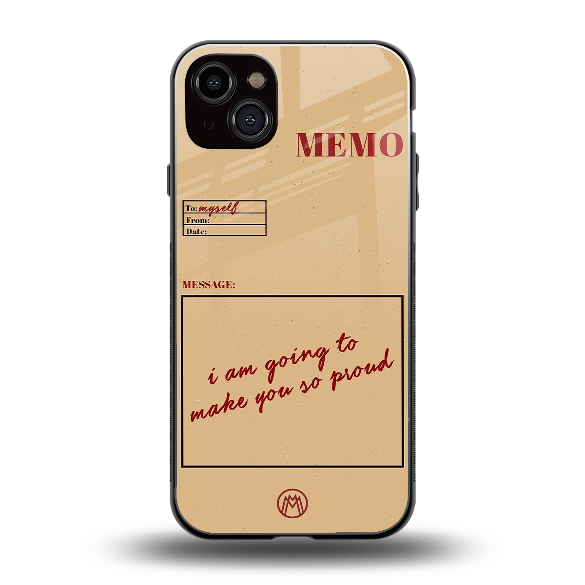 memo back phone cover | glass case for iphone 14 plus
