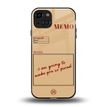 memo back phone cover | glass case for iphone 15