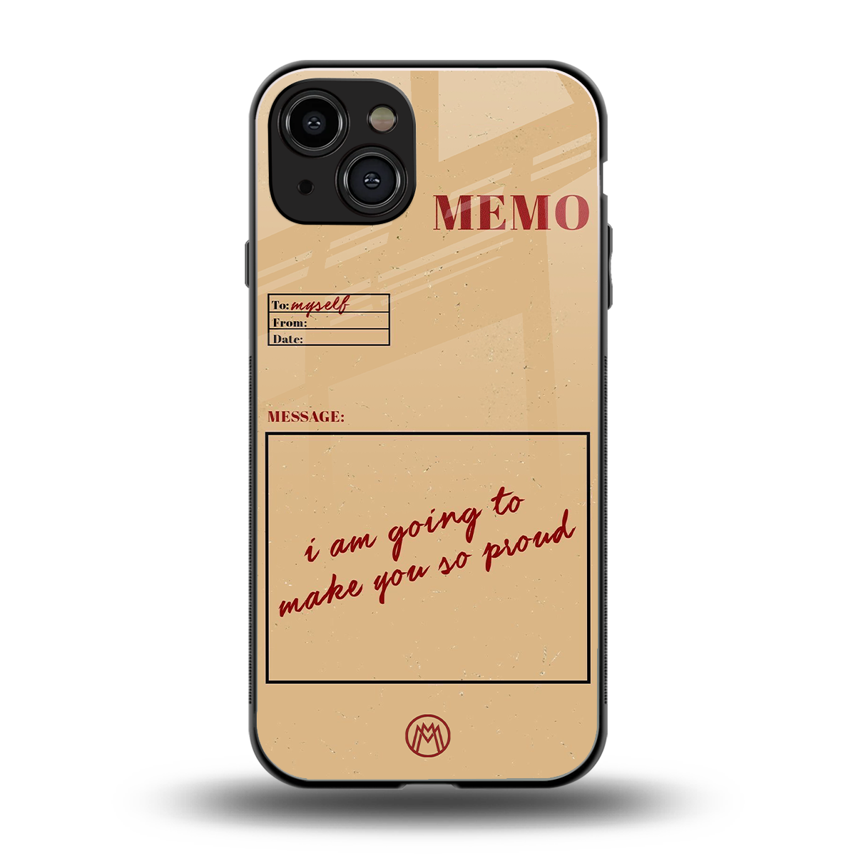 memo back phone cover | glass case for iphone 15