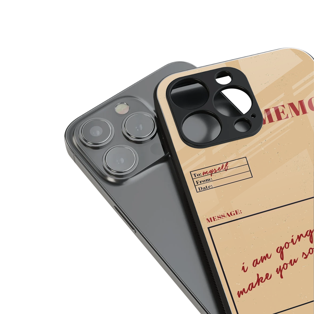memo back phone cover | glass case for iphone 15