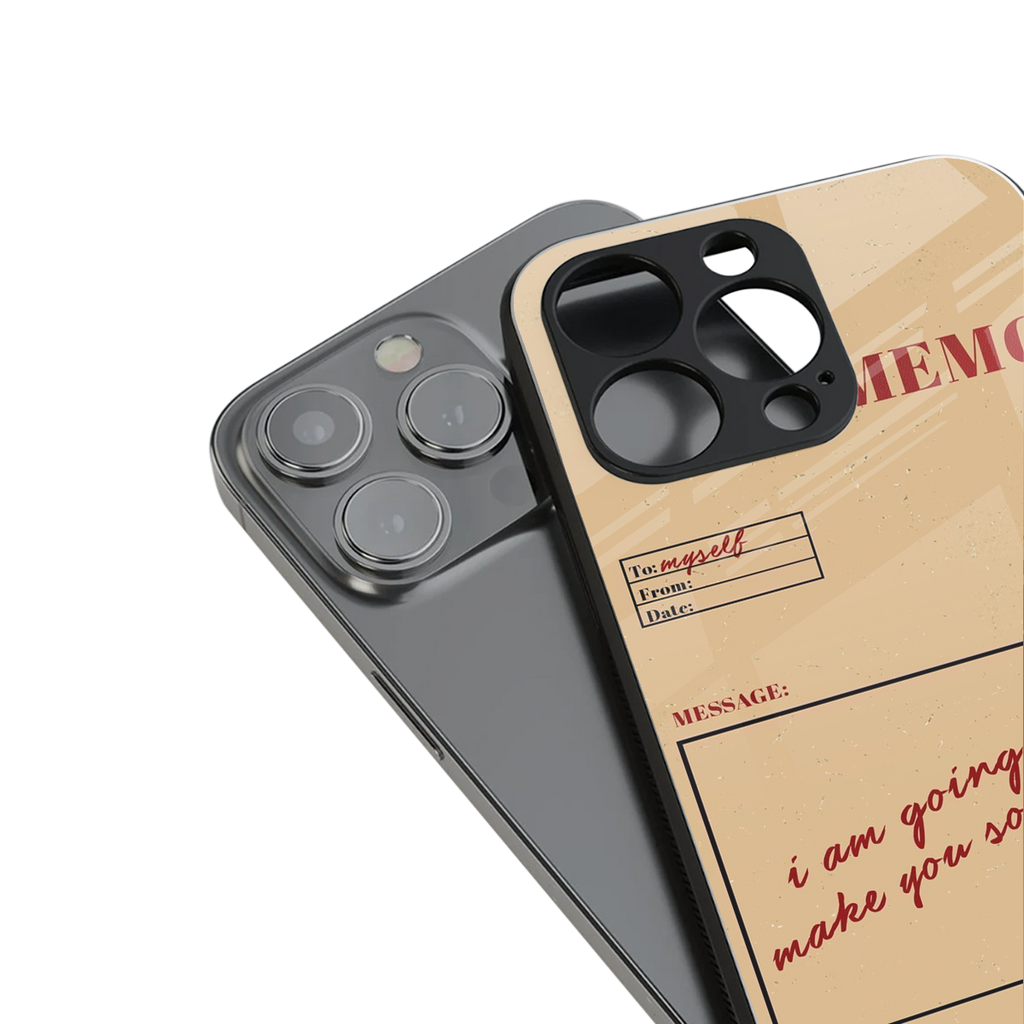 memo back phone cover | glass case for iphone 15 plus