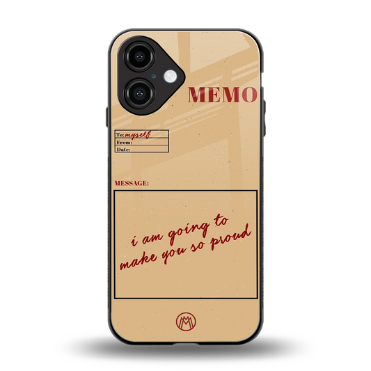 memo back phone cover | glass case for iphone 16