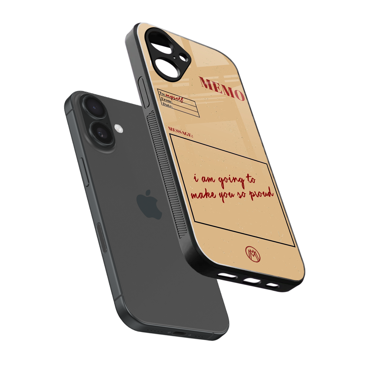 memo back phone cover | glass case for iphone 16