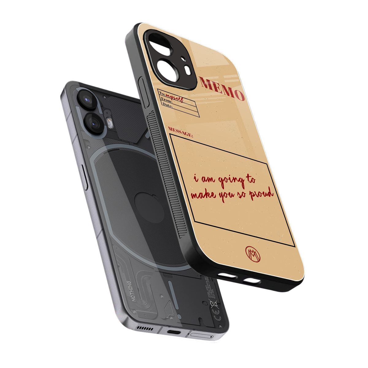 memo back phone cover | glass case for nothing phone 2