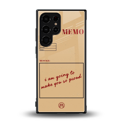 memo back phone cover | glass case for samsung galaxy s23 ultra