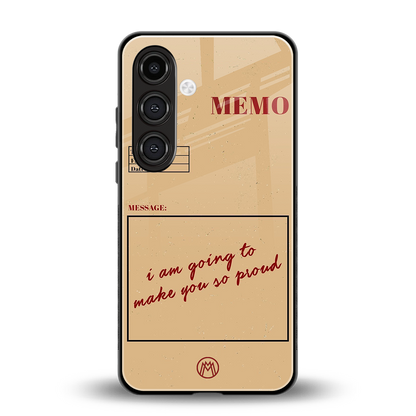 memo back phone cover | glass case for samsung galaxy s24 plus