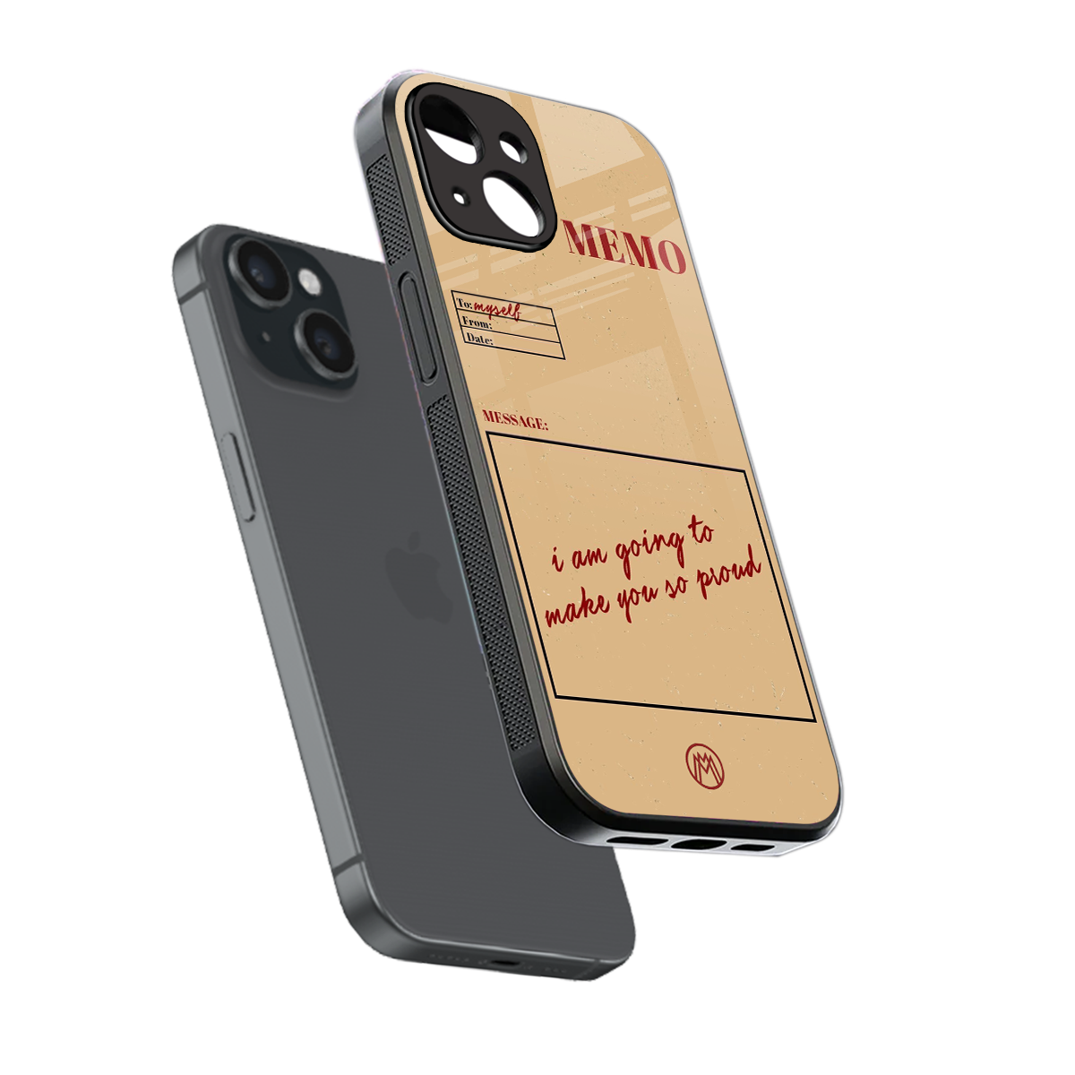 memo back phone cover | glass case for iphone 15