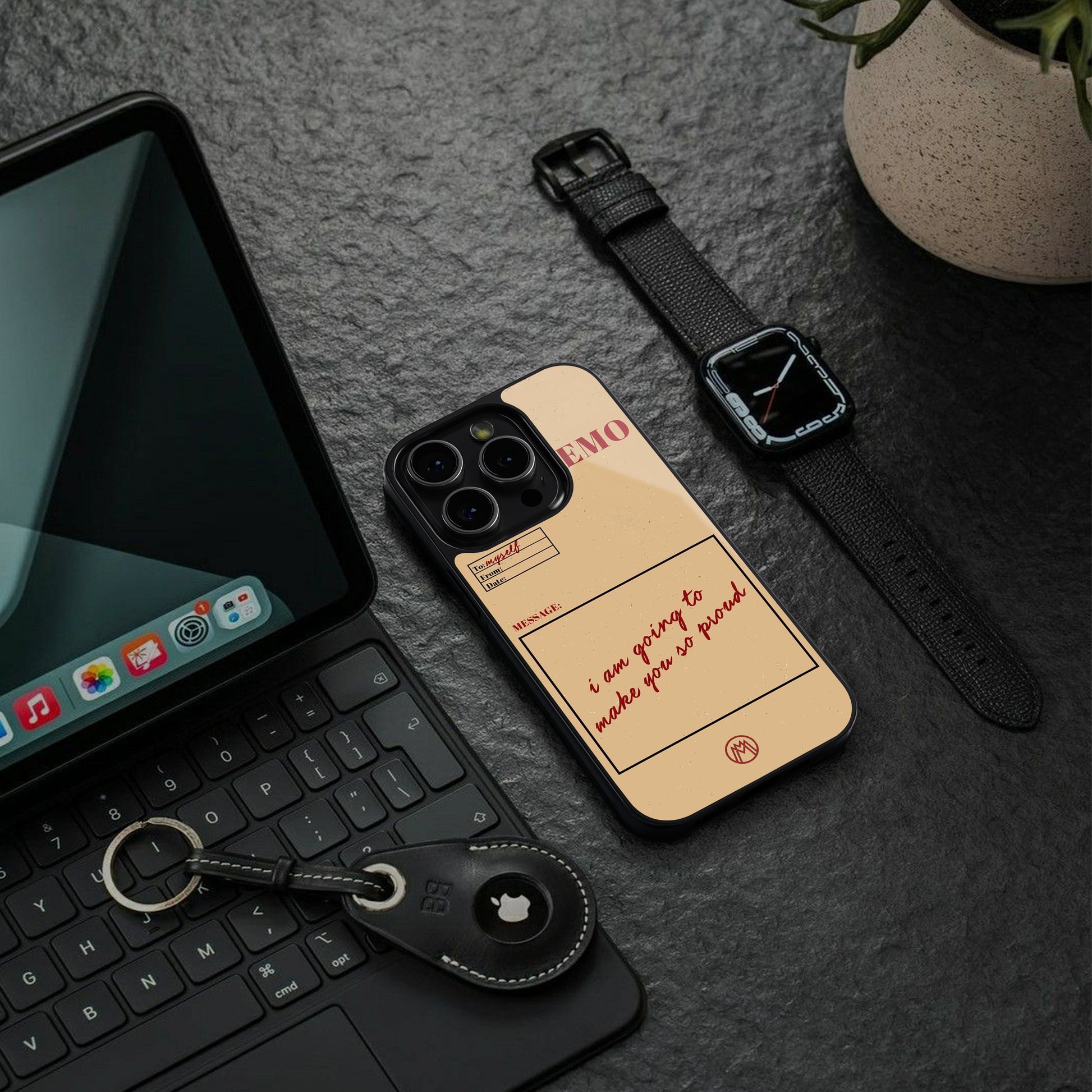 memo back phone cover | glass case for iphone 16 pro