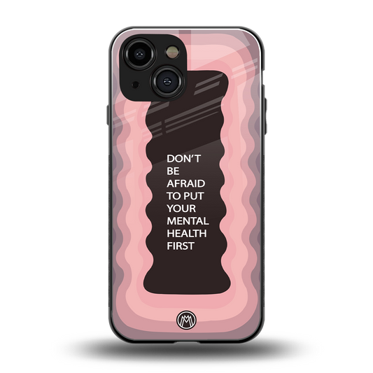 mental health first back phone cover | glass case for iphone 13 mini