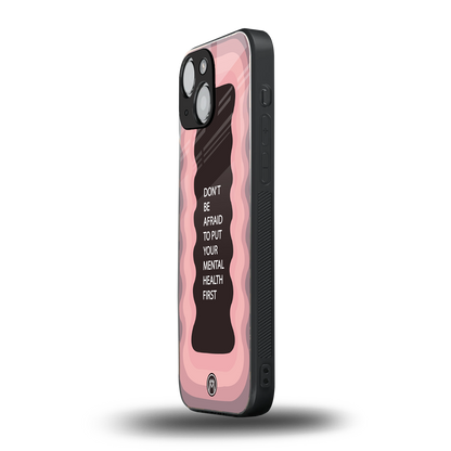 mental health first back phone cover | glass case for iphone 13 mini