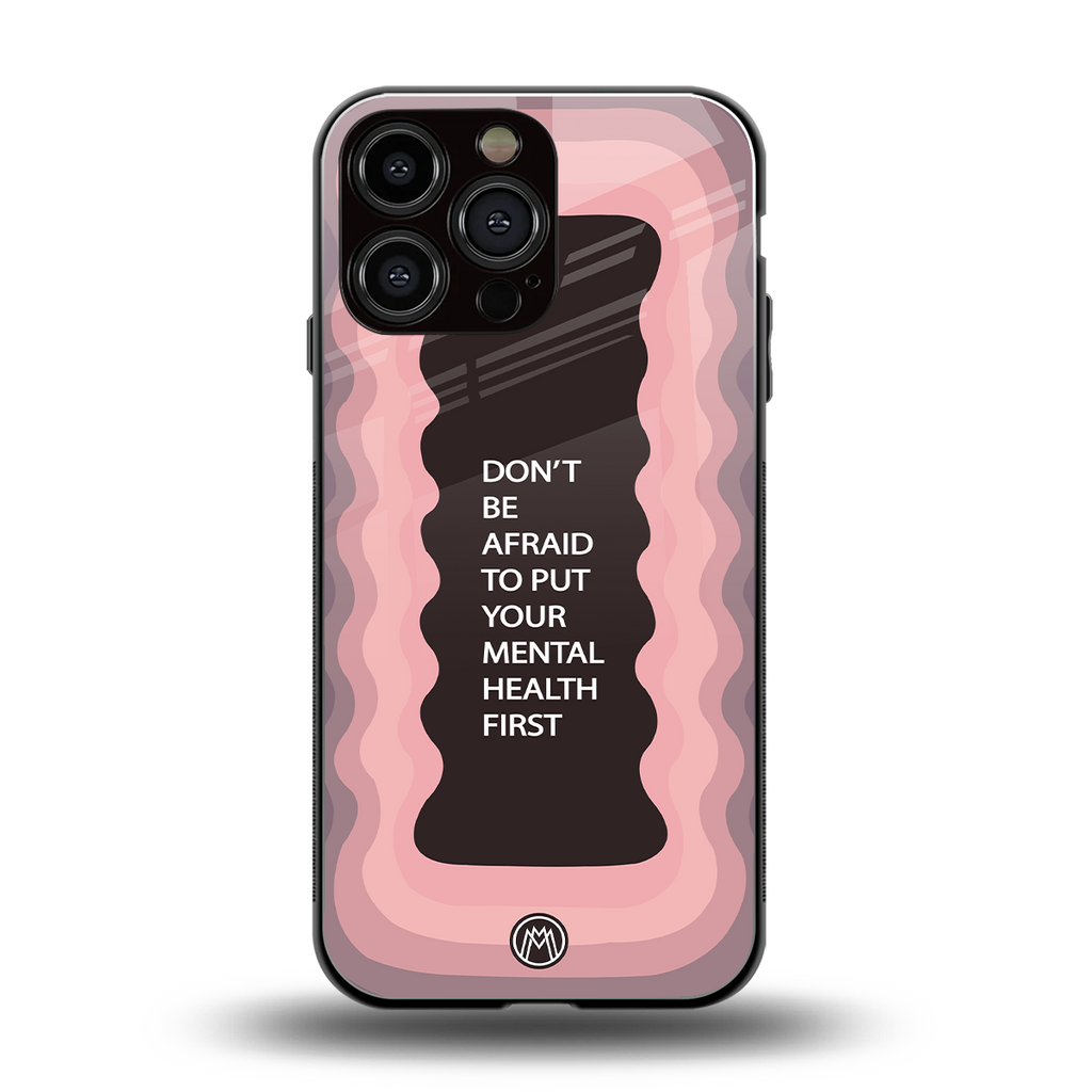 mental health first back phone cover | glass case for iphone 13 pro max